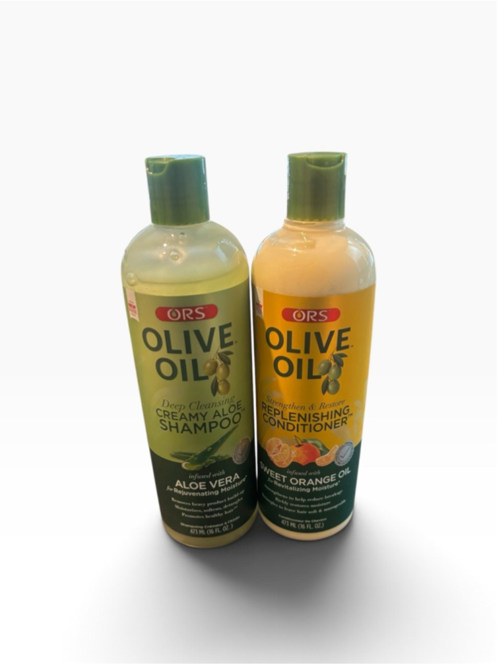 (2 PACK) Ors Olive Oil Shampoo Creamy Aloe & Conditioner 16 Ounce Deep Cleaning